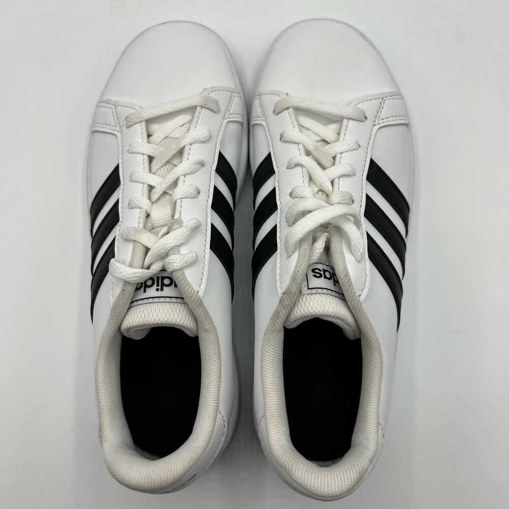 Adidas EF0103 Grand Court White Black Stripes Shoes | US Size 3.5 Women's 5 - Picture 7 of 10